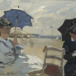 Claude Monet The Beach at Trouville Poster 1870 Wall Art Painting