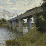 Claude Monet The Railroad Bridge in Argenteuil Poster 1874 Wall Art Painting