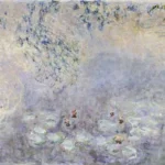 Claude Monet The Water Lily Pond with Irises Poster 1917 Wall Art Painting
