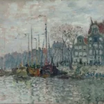 Claude Monet View of the Prins Hendrikkade and the Kromme Waal in Amsterdam Poster 1874 Wall Art Painting