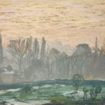 Claude Monet Winter Landscape with Evening Sky Poster 1865 Wall Art Painting