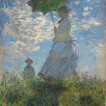 Claude Monet Woman with a Parasol Madame and Her Son Poster 1868 Wall Art Painting