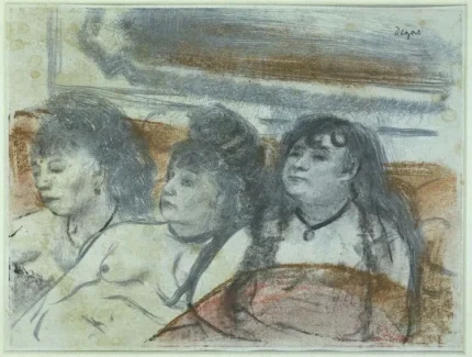 Edgar Degas Drie Vrouwen in een Bordeel 1879 Poster PrintOvly
