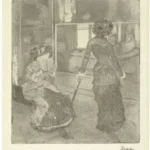 Edgar Degas Mary Cassatt in het Louvre bij de Gallerij met Etruskische Kunst 1879 Poster PrintOvly