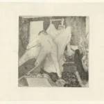 Edgar Degas Vrouw Stapt Uit Bad en Krijgt Handdoek Aangereikt van Vrouw 1879 Poster PrintOvly