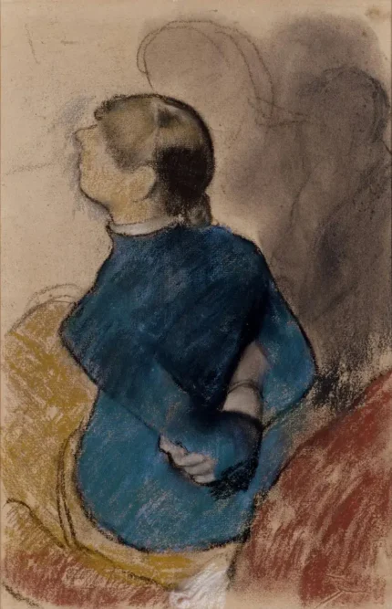 Edgar Degas Young Woman in Blue 1884 Poster PrintOvly