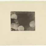 Edgar Degas Zangeres en Profil bij Vier Gaslampen in Donkere Omgeving 1877 Poster PrintOvly