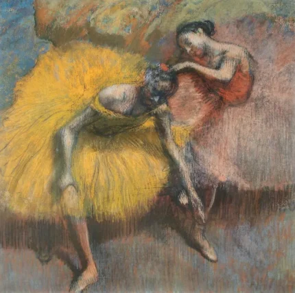 Edgar Degas Deux Danseuses Jaunes et Roses 1898 Poster PrintOvly