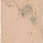 Edgar Degas Achille Gouffé Double Bass Player at the Paris Opéra 1869 Poster PrintOvly