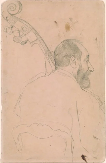 Edgar Degas Achille Gouffé Double Bass Player at the Paris Opéra 1869 Poster PrintOvly