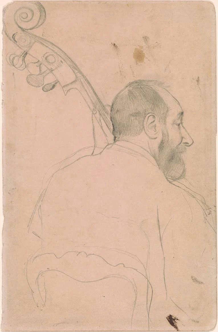 Edgar Degas - Achille Gouffé Double Bass Player at the Paris Opéra Poster 1869 Edgar Degas Achille Gouffé Double Bass Player at the Paris Opéra 1869 Poster PrintOvly