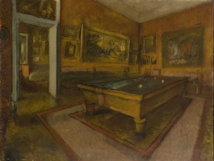 Edgar Degas Billiard Room at Ménil Hubert 1892 Poster PrintOvly