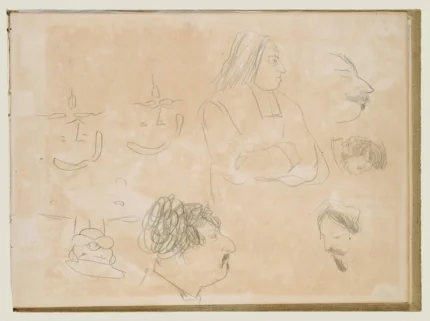 Edgar Degas Caricature Sketches 1857 Poster PrintOvly