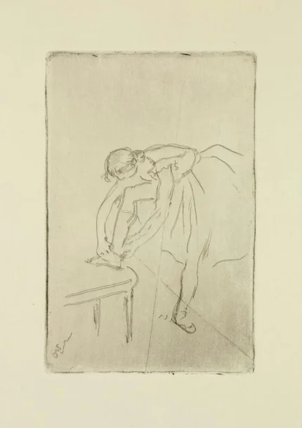 Edgar Degas Danseuse Mettant Son 19th Century 1880 Poster PrintOvly