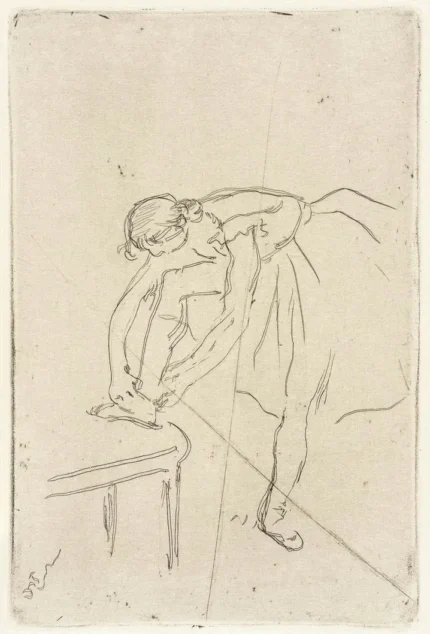 Edgar Degas Danseuse Mettant Son Chausson 1888 Poster PrintOvly
