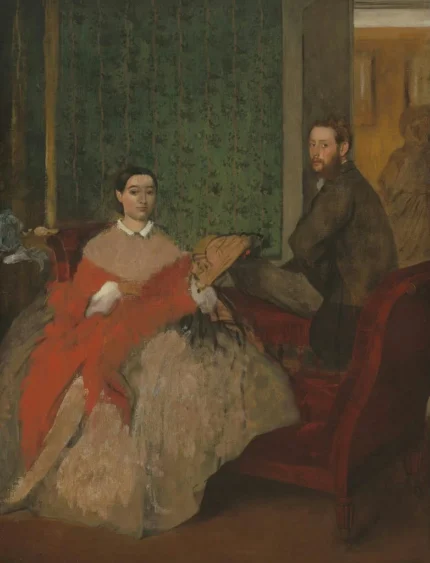 Edgar Degas Edmondo and Thérèse Morbilli 1865 Poster PrintOvly