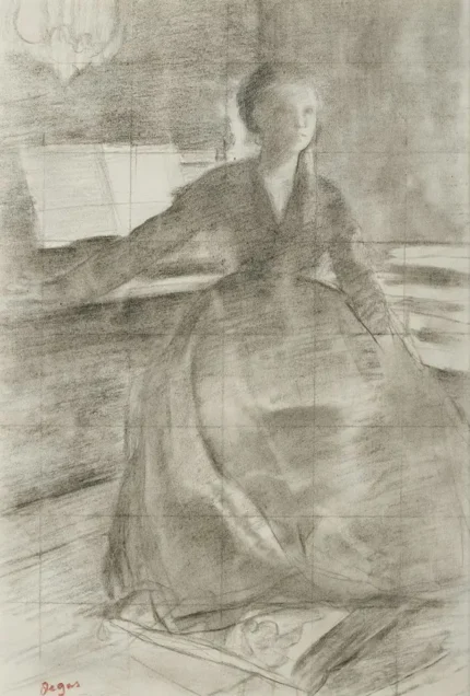 Edgar Degas Etude Pour Madame Camus au Piano 1869 Poster PrintOvly