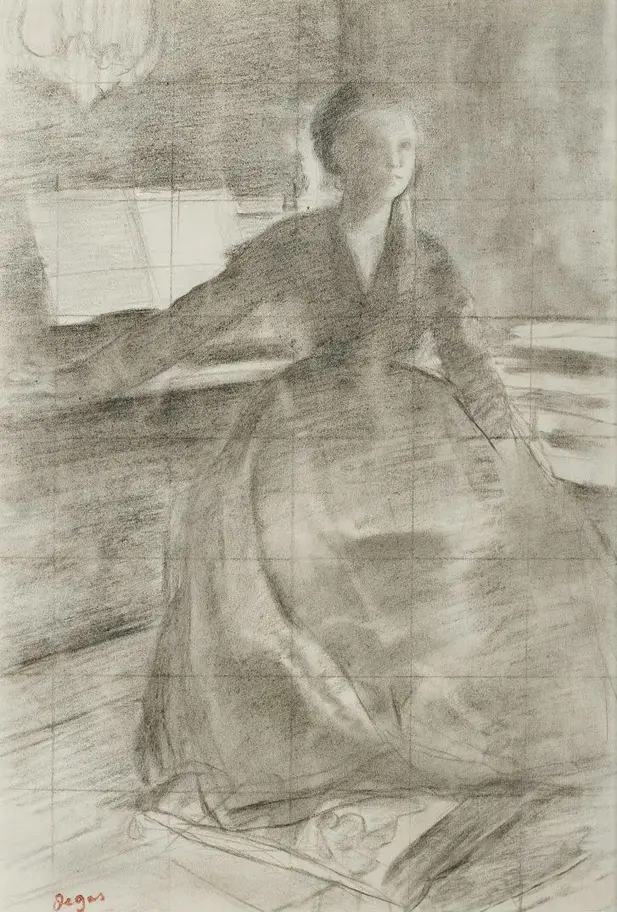 Edgar Degas - Etude Pour Madame Camus au Piano Poster 1869 Edgar Degas Etude Pour Madame Camus au Piano 1869 Poster PrintOvly