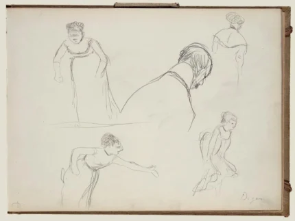 Edgar Degas Five Rapid Sketches 1877 Poster PrintOvly