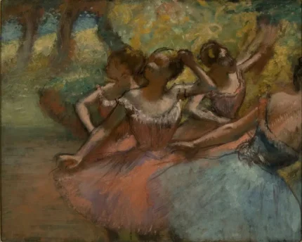 Edgar Degas Four Ballet Dancer on Stage 1885 Poster PrintOvly