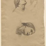 Edgar Degas Four Studies of the Head of a Young Italian Woman 1858 Poster PrintOvly