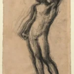Edgar Degas Nude Man Standing with Left Hand Raised 1857 Poster PrintOvly