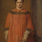 Edgar Degas Girl in Red 1866 Poster PrintOvly