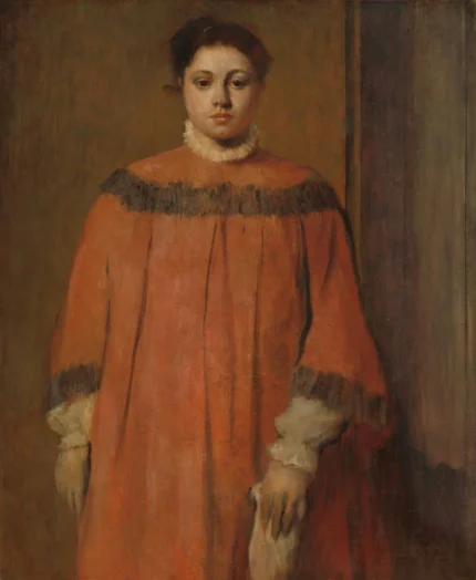 Edgar Degas Girl in Red 1866 Poster PrintOvly