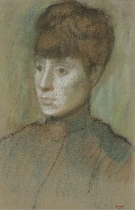 Edgar Degas Head of a Woman 1873 Poster PrintOvly