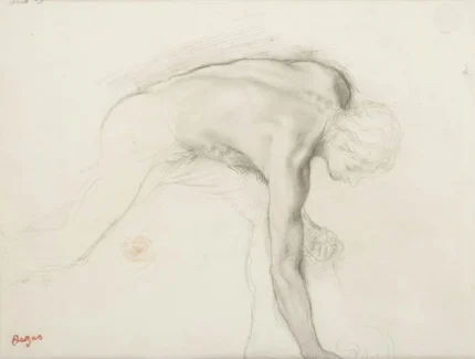 Edgar Degas Homme Nu Penché Étude Pour la Fille de Jephté 1880 Poster PrintOvly