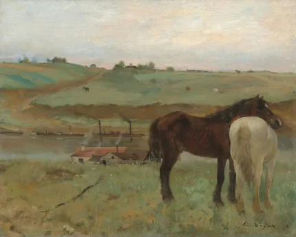 Edgar Degas Horses in a Meadow 1871 Poster PrintOvly