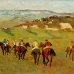 Edgar Degas Jockeys on Horseback Before Distant Hills 1884 Poster PrintOvly