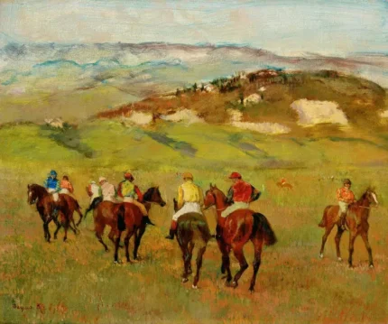 Edgar Degas Jockeys on Horseback Before Distant Hills 1884 Poster PrintOvly