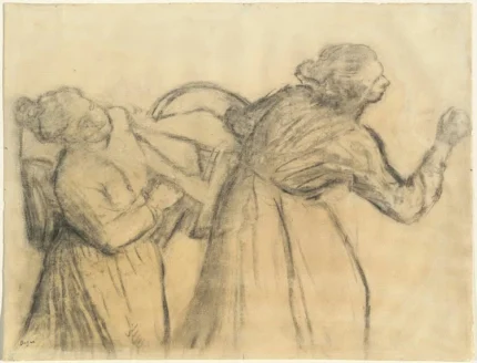 Edgar Degas Laundress Carrying Linen 1887 Poster PrintOvly
