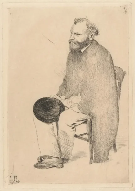 Edgar Degas Manet Seated Turned to the Left 1864 Poster PrintOvly