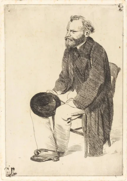 Edgar Degas Manet Seated Turned to the Left 1864 Poster PrintOvly