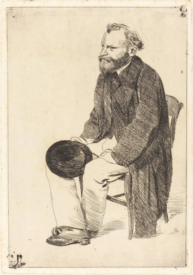 Edgar Degas - Manet Seated Turned to the Left Poster 1864 Edgar Degas Manet Seated Turned to the Left 1864 Poster PrintOvly