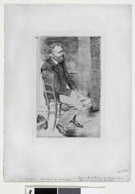 Edgar Degas Manet Seated Turned to the Right 1864 Poster PrintOvly
