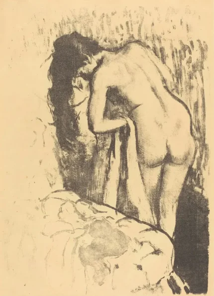Edgar Degas Nude Woman Standing Drying Herself 1900 Poster PrintOvly