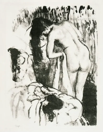 Edgar Degas Nude Woman Standing Drying Herself 1900 Poster PrintOvly