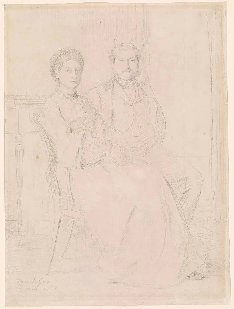 Edgar Degas - Portrait of M and Mme Paul Valpinçon Poster 1861 Edgar Degas Portrait of M and Mme Paul Valpinçon 1861 Poster PrintOvly