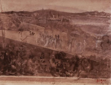 Edgar Degas Procession on a Road Near Florence 1857 Poster PrintOvly