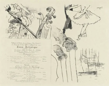 Edgar Degas Program for the Soiree Artistique 1880 Poster PrintOvly