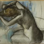 Edgar Degas Seated Nude Woman Brushing Her Hair 1884 Poster PrintOvly