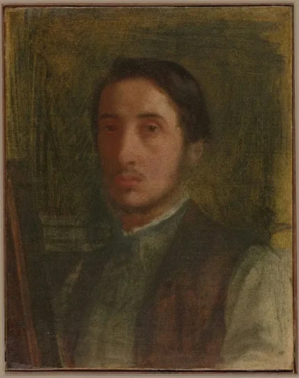 Edgar Degas Self Portrait in a Brown Vest 1856 Poster PrintOvly