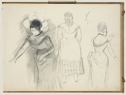 Edgar Degas Sketches of Café Singers 1879 Poster PrintOvly