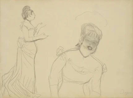 Edgar Degas Sketches of a Café Singer 1879 Poster PrintOvly
