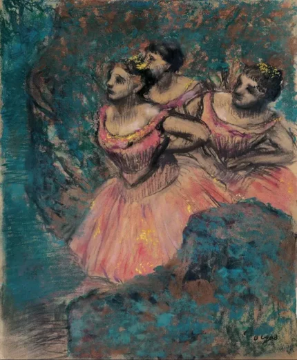 Edgar Degas Three Dancers in Red Costume 1896 Poster PrintOvly