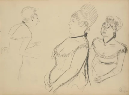 Edgar Degas Three Sketches 1877 Poster PrintOvly