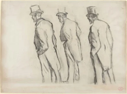 Edgar Degas Three Studies of Ludovic Halévy Standing 1880 Poster PrintOvly